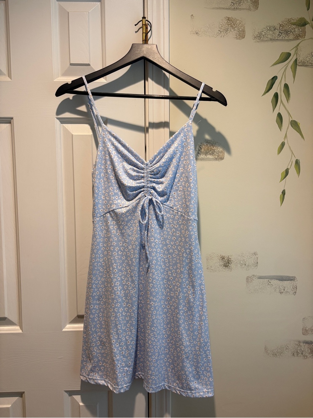 Altar'd State Light Blue Floral Drawstring Sundress
